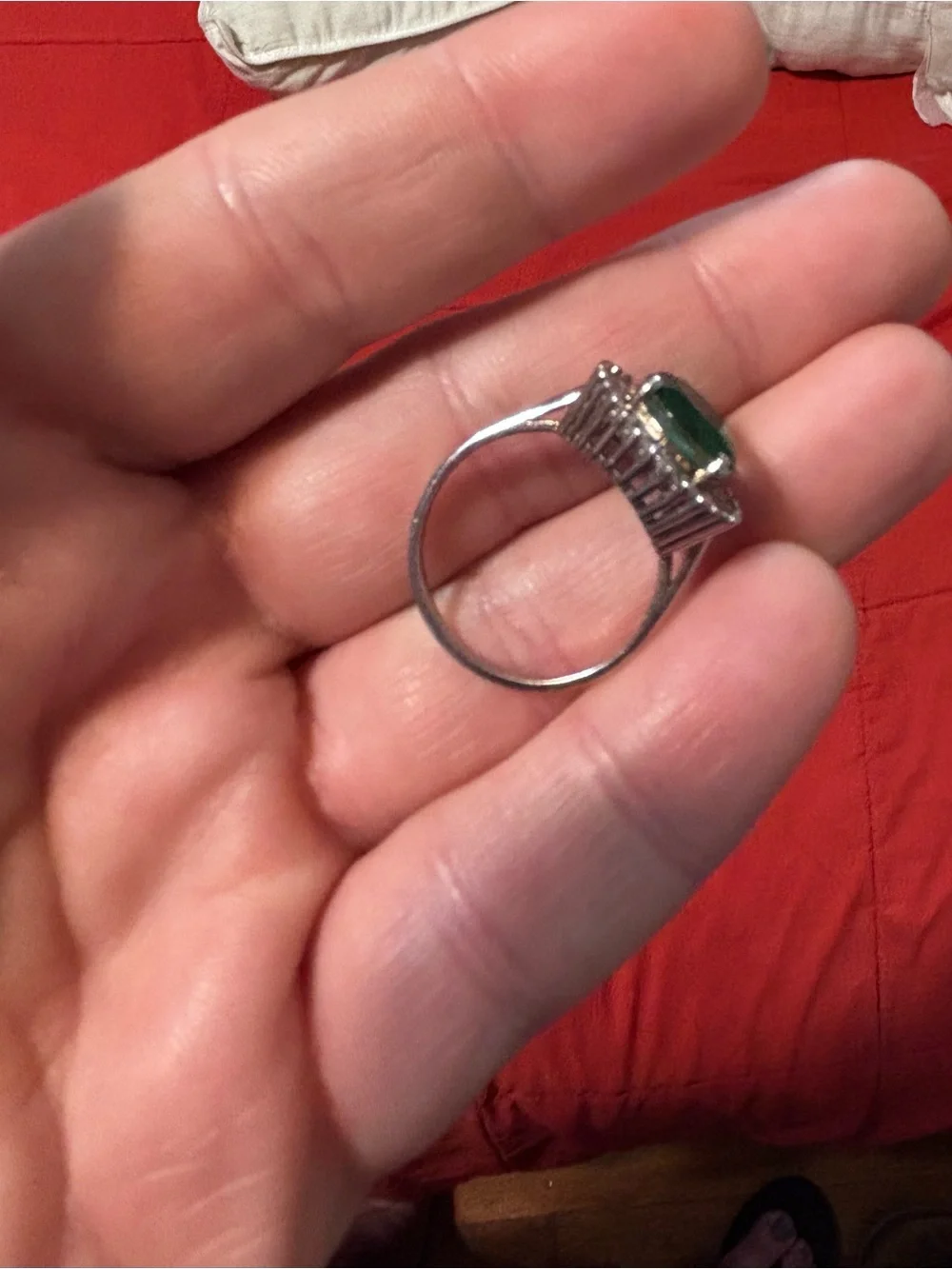 Emerald Ring Sterling Silver